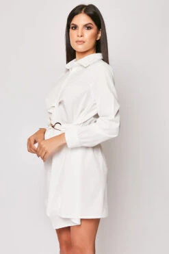 Steffany - White D Ring Asymmetric Shirt Dress -Deals Sarto View Store 08 07 MISSG 20610