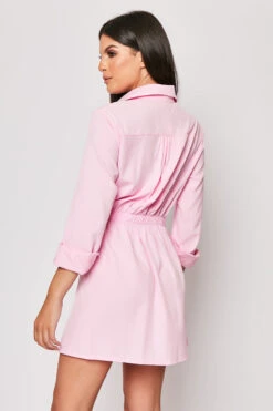 Steffany - Pink D Ring Asymmetric Shirt Dress -Deals Sarto View Store 08 07 MISSG 20644
