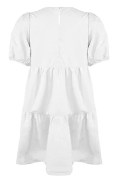 Mari - White Tiered Short Sleeve Smock Dress -Deals Sarto View Store 10 5