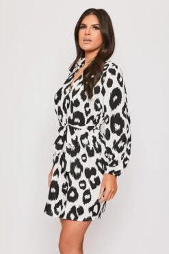 Kiely - White & Black Printed Belted Shirt Dress -Deals Sarto View Store 11 04 missg 13588
