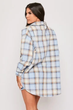 Rachie - Blue Oversized Checked Shirt -Deals Sarto View Store 11 04 missg 1764