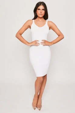 Hattie - White Premium Fine Knit White Midi Dress -Deals Sarto View Store 11 04 missg 2526.1619631772
