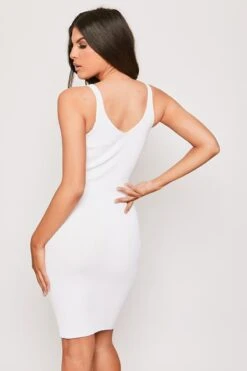 Hattie - White Premium Fine Knit White Midi Dress -Deals Sarto View Store 11 04 missg 2540
