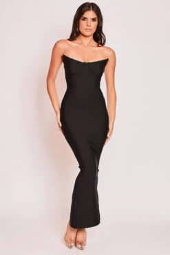 Sasha - Black Strapless Bandage Evening Dress