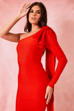 Mariella - Red One Shoulder Bandage Midi Dress -Deals Sarto View Store 15 09 MISSG 45096