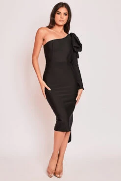 Mariella - Black One Shoulder Bandage Midi Dress -Deals Sarto View Store 15 09 MISSG 45152