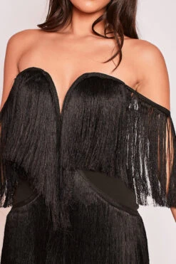 Letisha - Black Tassle Mini Bodycon Dress 7 Letisha - Black Tassle Mini Bodycon Dress -Deals Sarto View Store 15 09 MISSG 46452