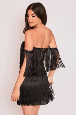 Letisha - Black Tassle Mini Bodycon Dress 9 Letisha - Black Tassle Mini Bodycon Dress -Deals Sarto View Store 15 09 MISSG 46463