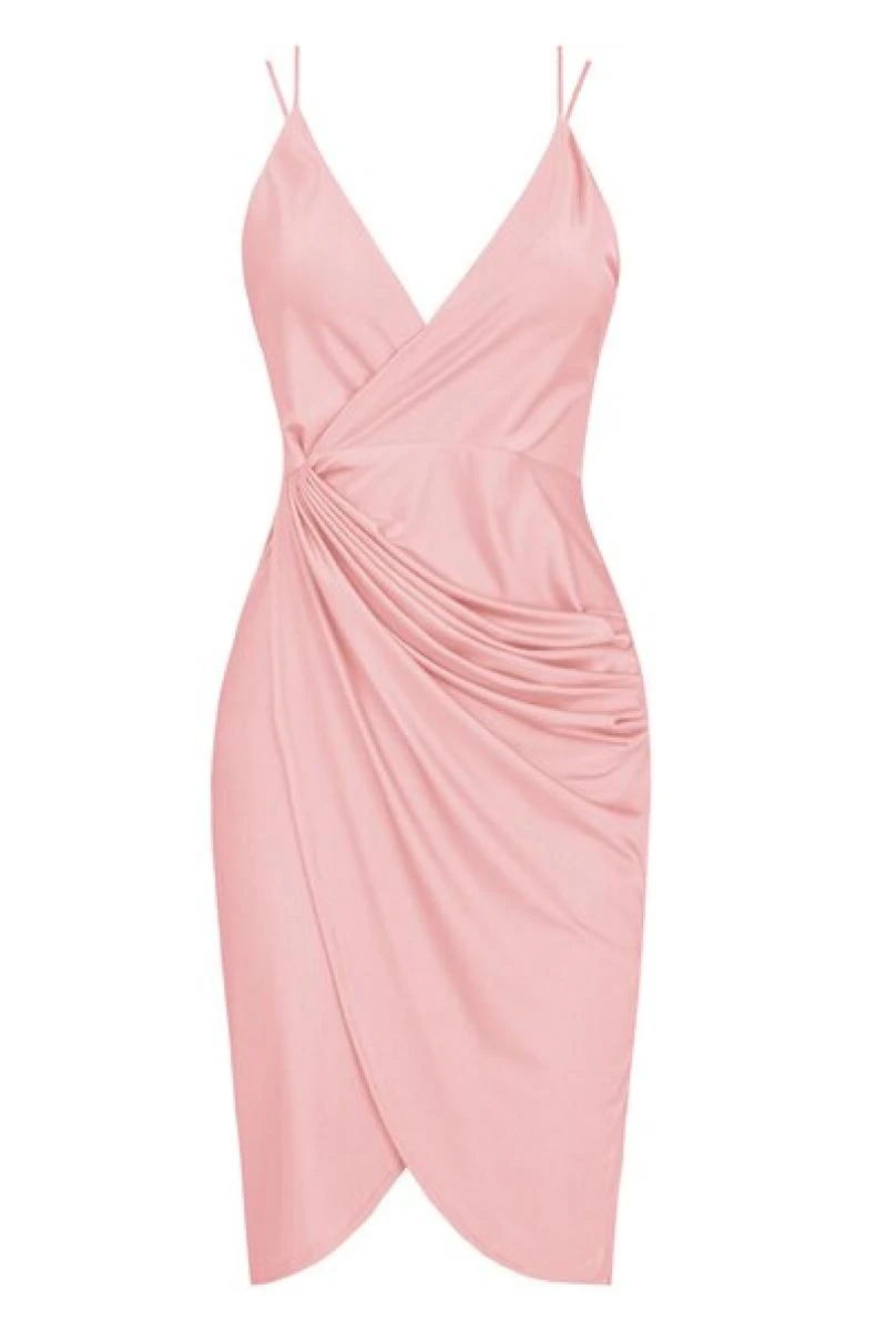 Lilith - Pink Cami Gathered Wrap Dress 2 Lilith - Pink Cami Gathered Wrap Dress - Image 2