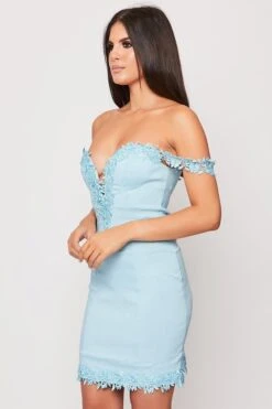 Lili - Baby Blue Lace Off The Shoulder Bodycon Dress 7 Lili - Baby Blue Lace Off The Shoulder Bodycon Dress -Deals Sarto View Store 22 09 missg 40133