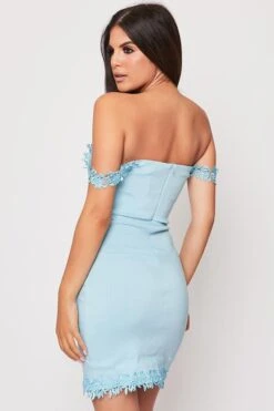 Lili - Baby Blue Lace Off The Shoulder Bodycon Dress 8 Lili - Baby Blue Lace Off The Shoulder Bodycon Dress -Deals Sarto View Store 22 09 missg 40141