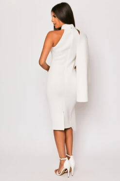 Sephy - White Scuba Frill Layered Bodycon Midi Dress -Deals Sarto View Store 23 05 MISSG 73127