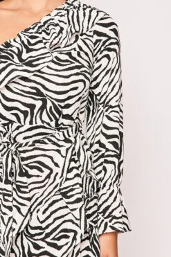 Charlie - Zebra Print One Shoulder Frill Dress -Deals Sarto View Store 23 07 missg 3879