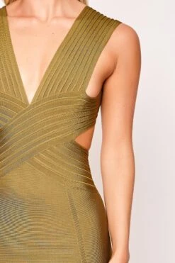 Soreya - Olive Green Cut Out Bandage Dress 7 Soreya - Olive Green Cut Out Bandage Dress -Deals Sarto View Store 23 07 missg 5556