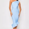 Pepto - Baby Blue One Shoulder Fishtail Bandage Dress