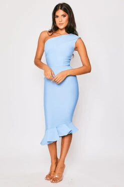 Pepto - Baby Blue One Shoulder Fishtail Bandage Dress -Deals Sarto View Store 23 09 MISSG 5863