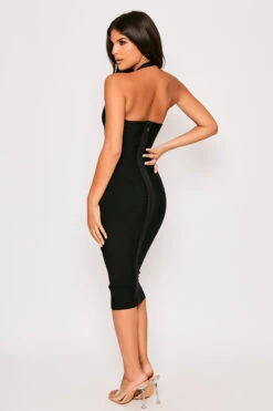 Robina - Black Halterneck Ribbed Bandage Dress 9 Robina - Black Halterneck Ribbed Bandage Dress -Deals Sarto View Store 25 07 MISSG 0604