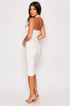 Robina - White Halterneck Ribbed Bandage Dress -Deals Sarto View Store 25 07 MISSG 0623