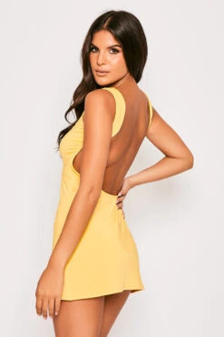 Tyla - Yellow Jersey Low Back Mini Dress