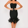 Bianka - Black Bandeau Fishtail Bandage Dress