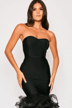 Bianka - Black Bandeau Fishtail Bandage Dress -Deals Sarto View Store 25 07 MISSG 0735