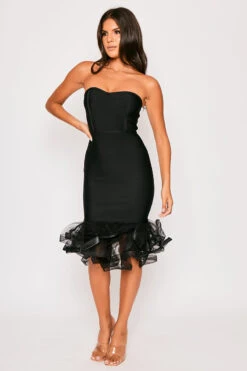 Bianka - Black Bandeau Fishtail Bandage Dress -Deals Sarto View Store 25 07 MISSG 0739