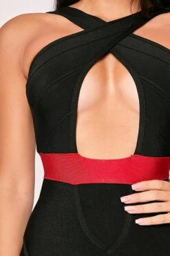 Los Angeles - Black & Red Key Hole Cut Bandage Dress 7 Los Angeles - Black & Red Key Hole Cut Bandage Dress -Deals Sarto View Store 26 10 missg 10042