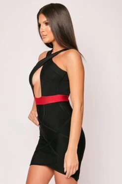 Los Angeles - Black & Red Key Hole Cut Bandage Dress 6 Los Angeles - Black & Red Key Hole Cut Bandage Dress -Deals Sarto View Store 26 10 missg 10047