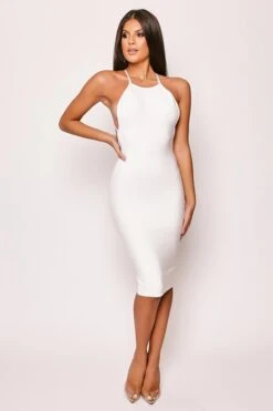 Abbey - White Backless Cross Over Bandage Dress -Deals Sarto View Store 26 10 missg 9520