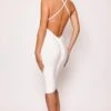 Abbey - White Backless Cross Over Bandage Dress