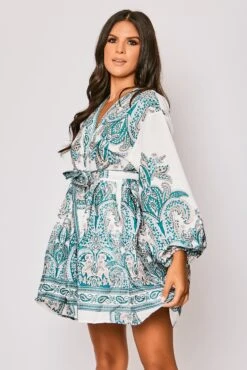 Marquis - White Paisley Belted Flare Mini Dress -Deals Sarto View Store 27 06 MISSG 80518