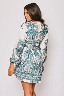 Marquis - White Paisley Belted Flare Mini Dress -Deals Sarto View Store 27 06 MISSG 80526