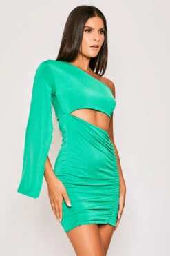 Carliegh - Green One Shoulder Cut Out Ruched Bodycon Dress 12 Carliegh - Green One Shoulder Cut Out Ruched Bodycon Dress -Deals Sarto View Store 28 03 MISSG2 70204
