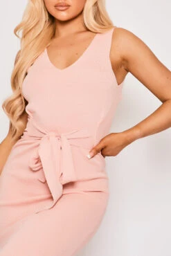 Luisa - Pink Knitted Tie Front Midi Dress -Deals Sarto View Store 28 03 MISSG2 70677