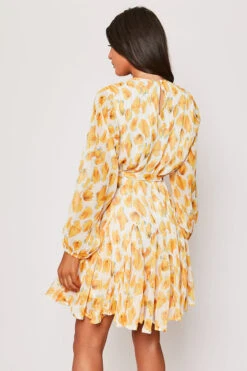 Delia - Yellow Foral Belted Long Sleeve Belted Day Dress -Deals Sarto View Store 28 05 MISSG 10959