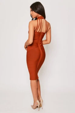 Frankie - Rust Halter Neck Bandage Dress 11 Frankie - Rust Halter Neck Bandage Dress -Deals Sarto View Store 28 05 MISSG 11012