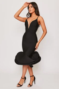 Ivy - Black Plunge Extreme Fishtail Bandage Dress -Deals Sarto View Store 28 05 MISSG 13583