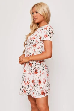 Millicent - Pink Floral Short Sleeve Mini Day Dress 8 Millicent - Pink Floral Short Sleeve Mini Day Dress -Deals Sarto View Store 28 05 MISSG 14726