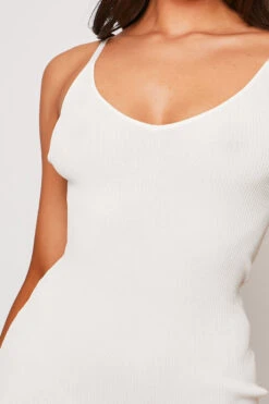 Ally - White V Neck Ribbed Dress 7 Ally - White V Neck Ribbed Dress -Deals Sarto View Store 28 05 MISSG 14951