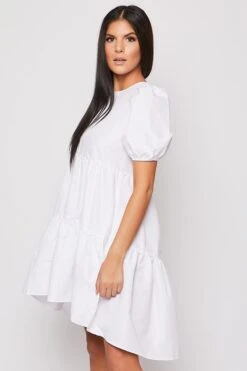 Mari - White Tiered Short Sleeve Smock Dress -Deals Sarto View Store 28 05 missg 3411