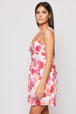 Kiera - Pink Floral Strappy A Line Mini Dress -Deals Sarto View Store 28 05 missg 3841