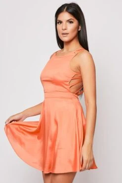 Hanalise - Orange Detailed Backless Skater Dress -Deals Sarto View Store 28 05 missg 4048