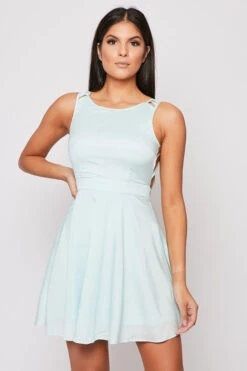 Hanalise - Mint Green Detailed Back Skater Dress -Deals Sarto View Store 28 05 missg 4064