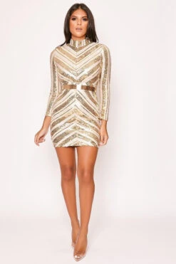 Golda - Long Sleeve Belted Bodycon Dress -Deals Sarto View Store 28 09 missg 6392