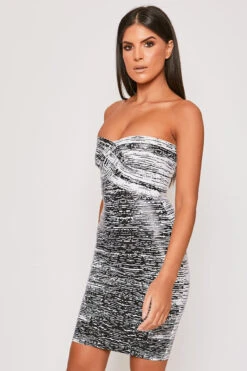 Rome - Black & White PU Strapless Bandage Dress 8 Rome - Black & White PU Strapless Bandage Dress -Deals Sarto View Store 31 01 MISSG 62932