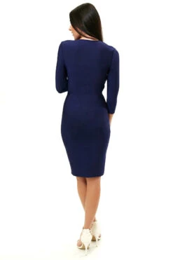 Adele - Navy Zip Front Bandage Dress -Deals Sarto View Store 67.1566223922