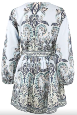Marquis - Blue Paisley Belted Flare Mini Dress -Deals Sarto View Store ScreenShot2022 08 04at11.53.50