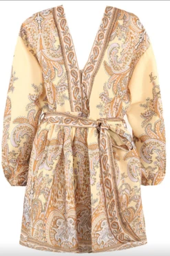 Marquis - Golden Yellow Paisley Belted Flare Mini Dress -Deals Sarto View Store ScreenShot2022 08 04at11.55.27
