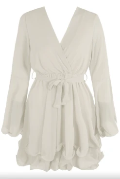 Hanella - White Chiffon Belted Skater Dress -Deals Sarto View Store Screenshot2022 02 06at11.43.32