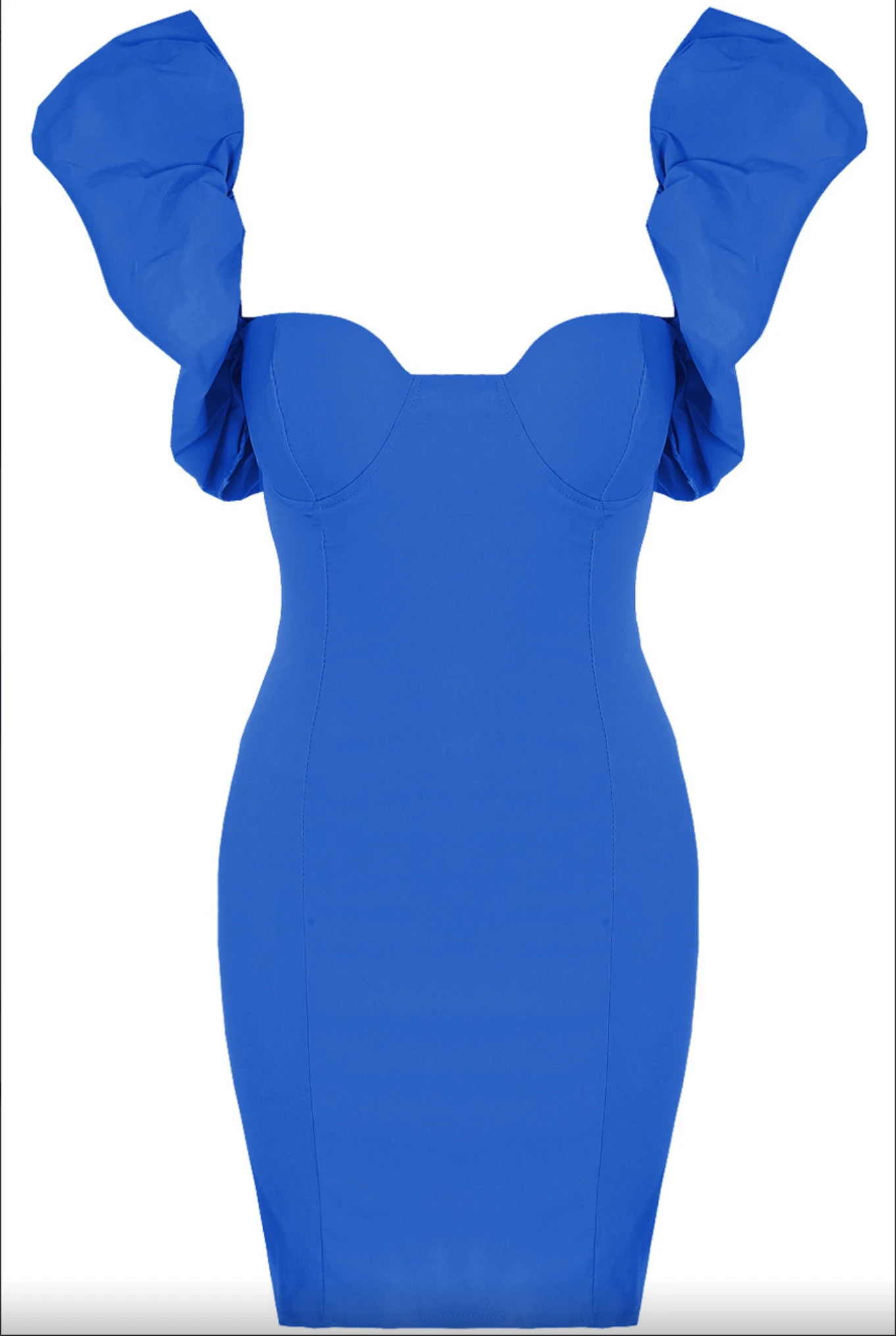 Hazel - Royal Blue Puff Sleeve Mini Dress 2 Hazel - Royal Blue Puff Sleeve Mini Dress - Image 2